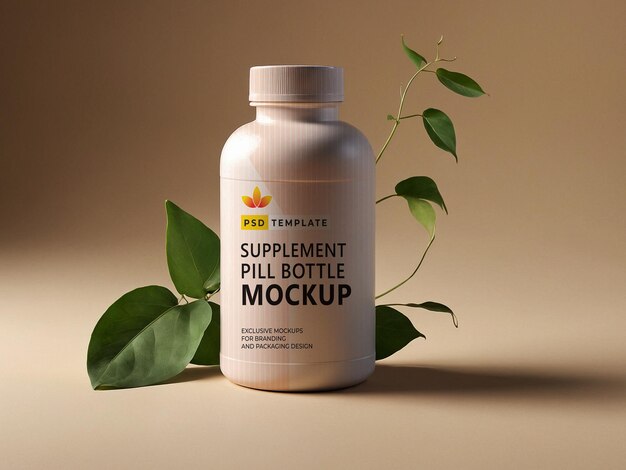 PSD psd supplement pills bottle mockup