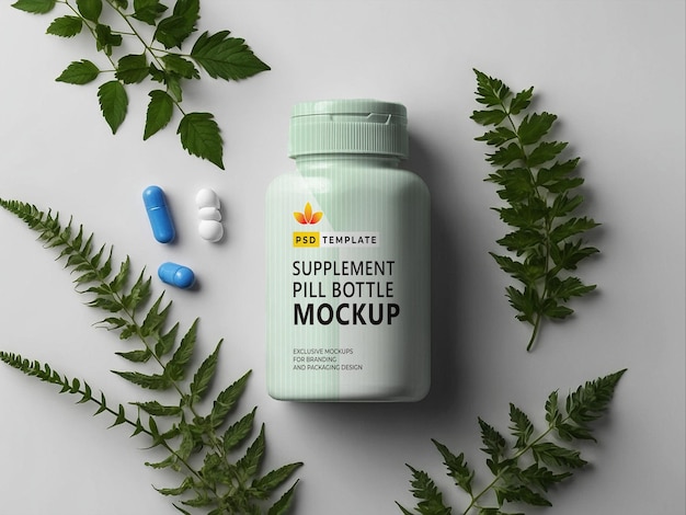 PSD Supplement pills bottle mockup