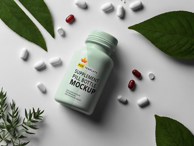 PSD psd supplement pills bottle mockup