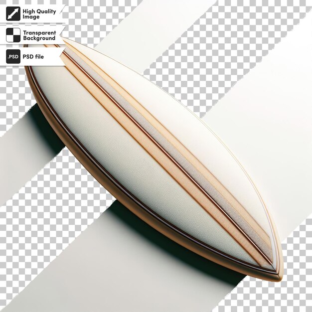 PSD surfboard at the beach on transparent background with editable mask layer