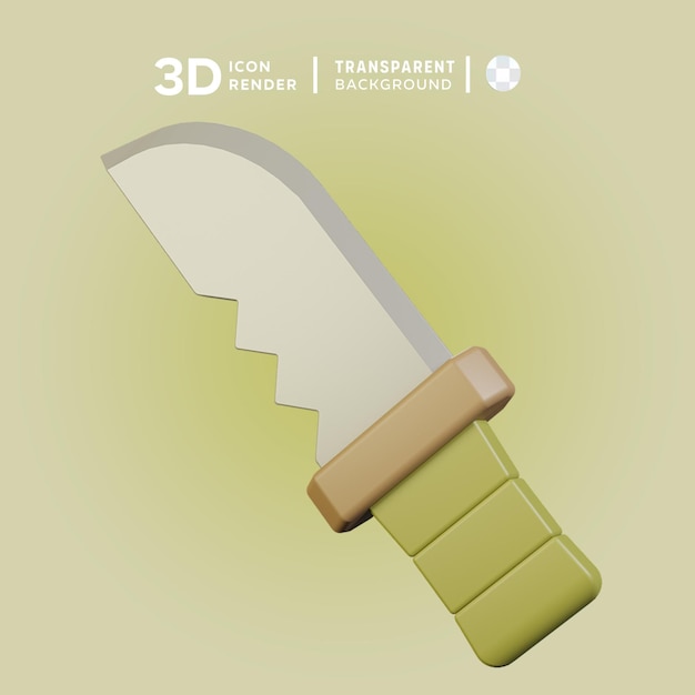 PSD survival knife 3D Illustration