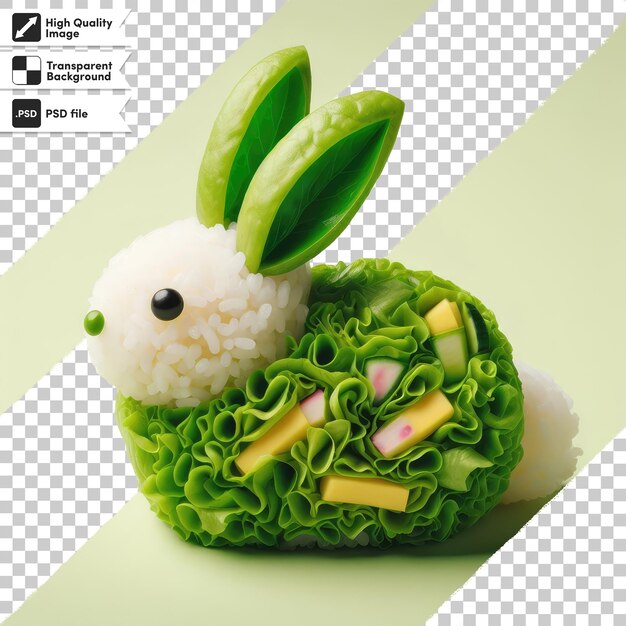 PSD sushi in the form of rabbit on transparent background