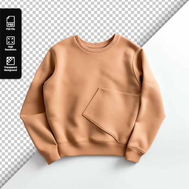 PSD sweatshirt isolated on transparent background