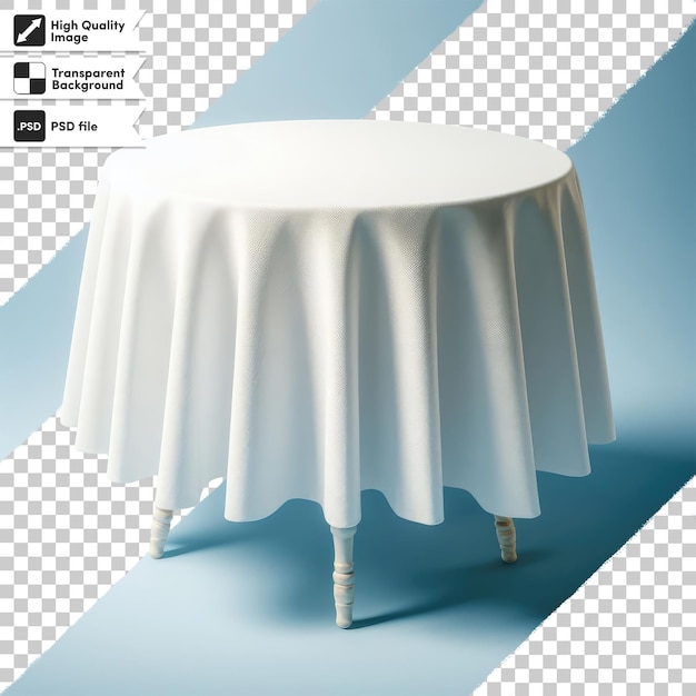 PSD a table with a white tablecloth on transparent background