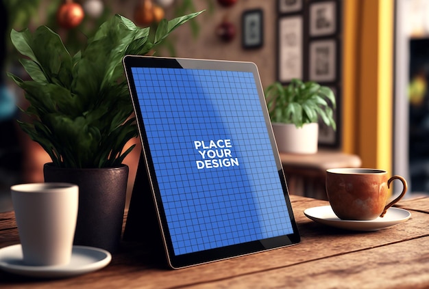 PSD tablets pro mockup in elegant composition