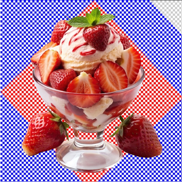 PSD of a tastystrawberrysundaeonwhitebackground