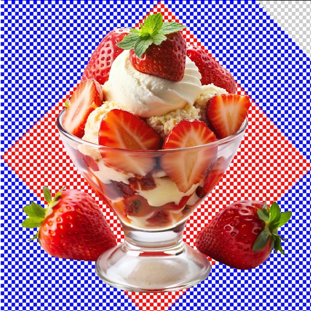 PSD of a tastystrawberrysundaeonwhitebackground