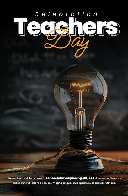 PSD Teacher day Poster Banner Flyer Template