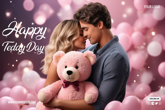 PSD of Teddy Day social media post design