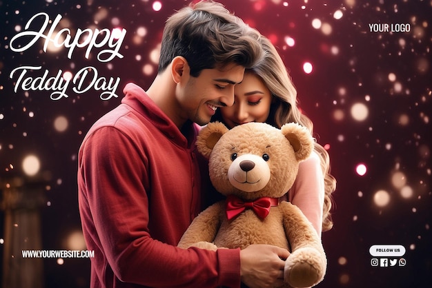 PSD of Teddy Day social media post design