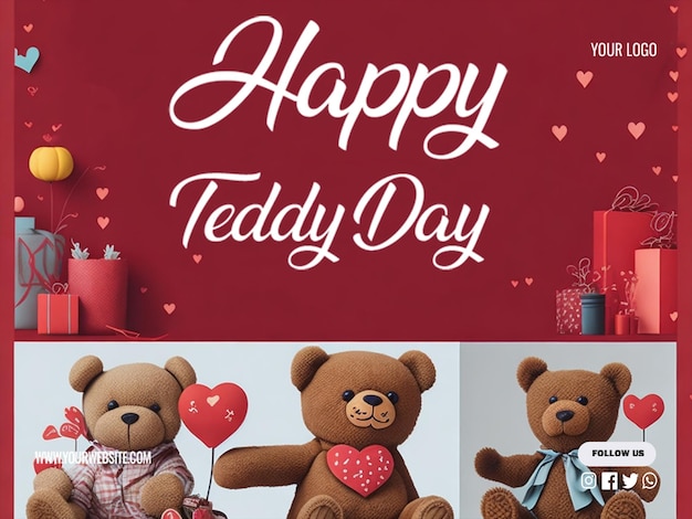 PSD of Teddy Day social media post design