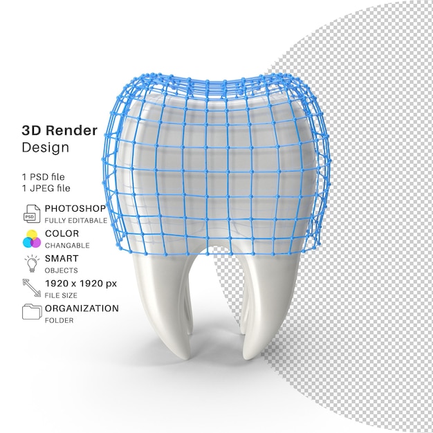 PSD teeth with transparent psd file