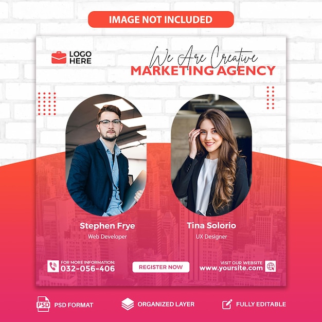 PSD template for digital marketing agencies and business social media posts