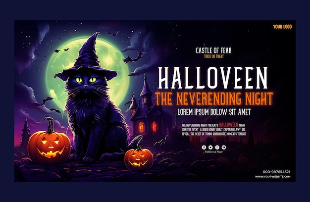 PSD psd template flyer and banner halloween social media pos