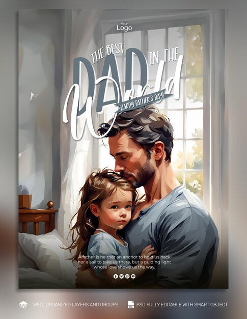 PSD TEMPLATE Flyer Fathers Day social media post