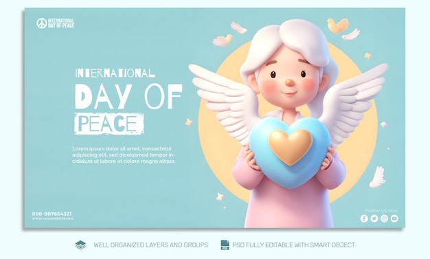 PSD TEMPLATE FLYER International Day of Peace social media post