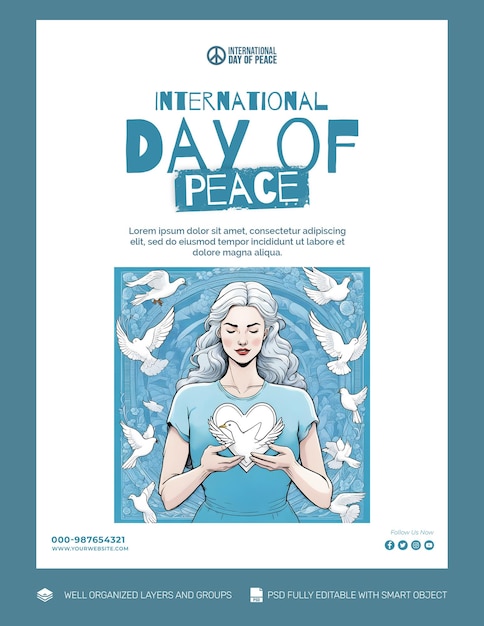 PSD psd template flyer international day of peace social media post