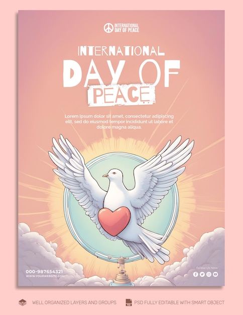 PSD psd template flyer international day of peace social media post