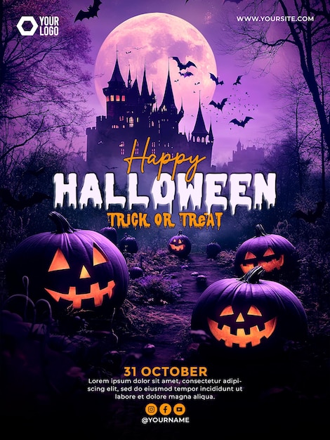 PSD psd template flyer poster and banner halloween social media post