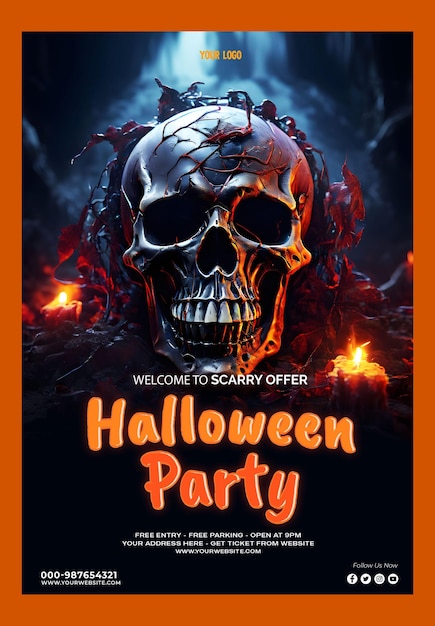 PSD TEMPLATE Flyer and poster Halloween