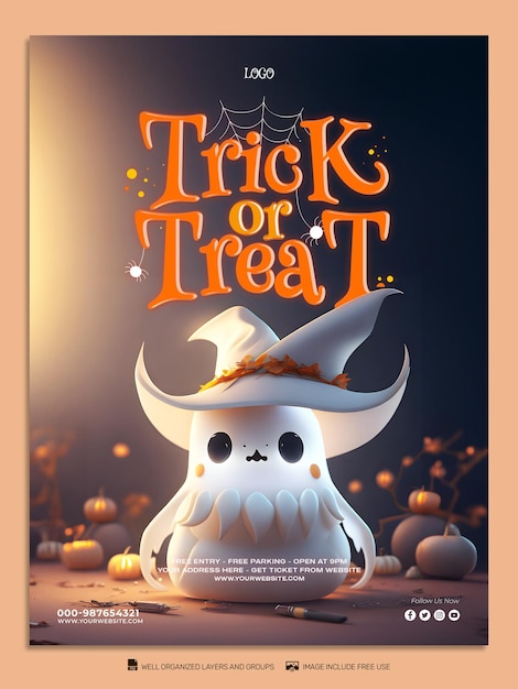 PSD TEMPLATE Halloween social media post Feed Flyer Banner