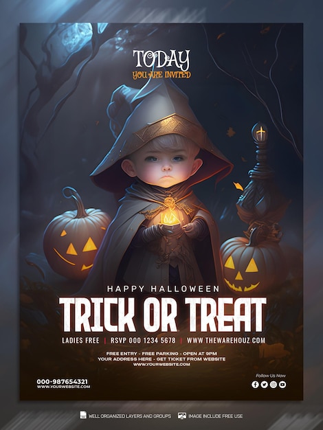 PSD TEMPLATE Halloween social media post Feed Flyer Banner