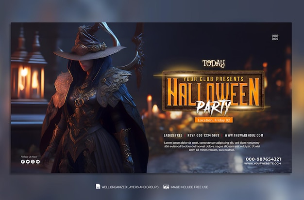 PSD TEMPLATE Halloween social media post Feed Flyer Banner