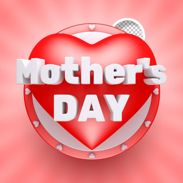 PSD psd template of mothers day poster 3d rendering