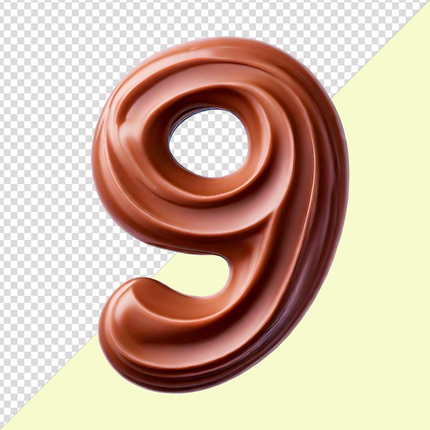 PSD psd template number nine made of cocoa or chocolate