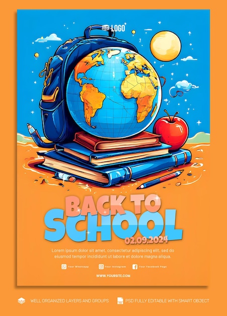 PSD TEMPLATE Poster and Flyer Back to School