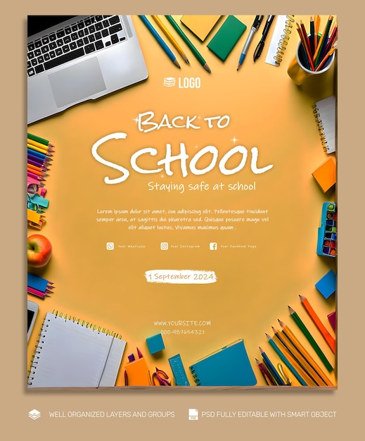 PSD TEMPLATE Poster and Flyer Back to School