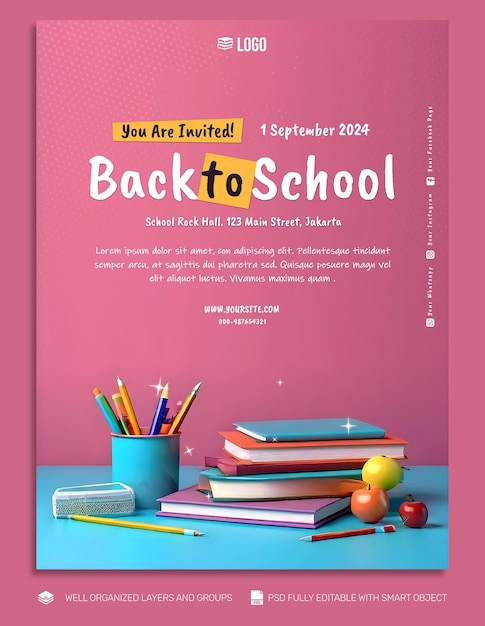 PSD TEMPLATE Poster and Flyer Back to School