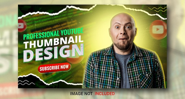 PSD psd template youtube thumbnail design with modern glow effect