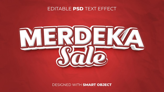 PSD Text Effect of Merdeka Sale for Indonesian Independence Day