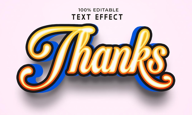 PSD thanks 3d editable text effect template