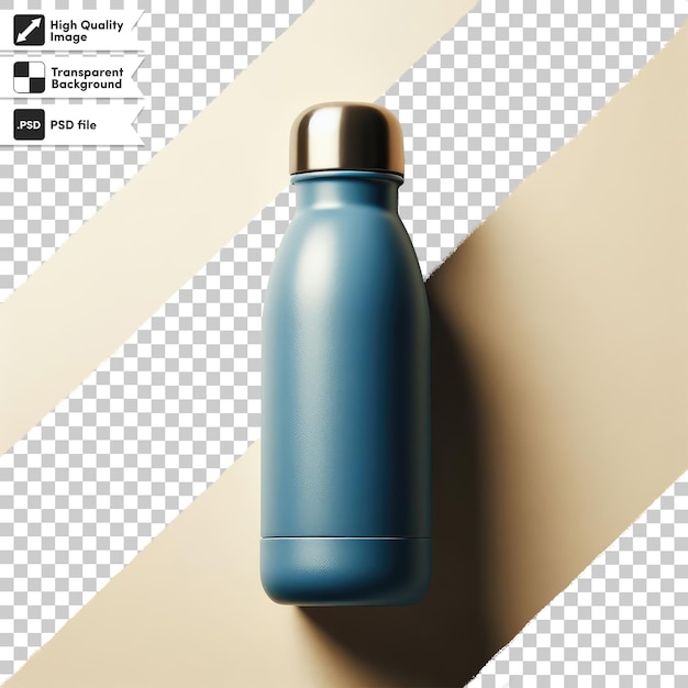 PSD thermos keeps hot water stainless steel flask on transparent background