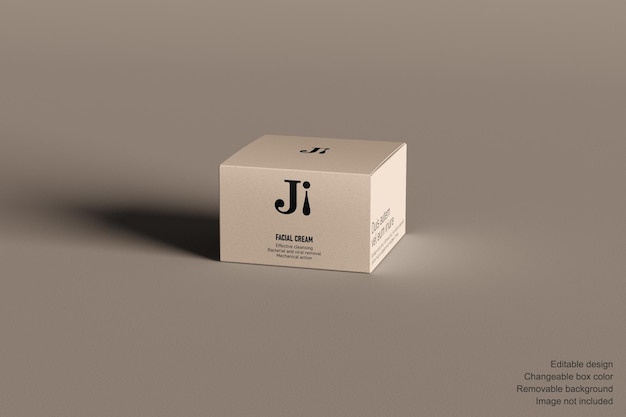 PSD psd thin cubic packaging box on ground perspective view