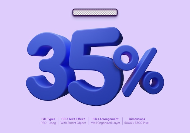 PSD thirty five percent 3d icon for super sales