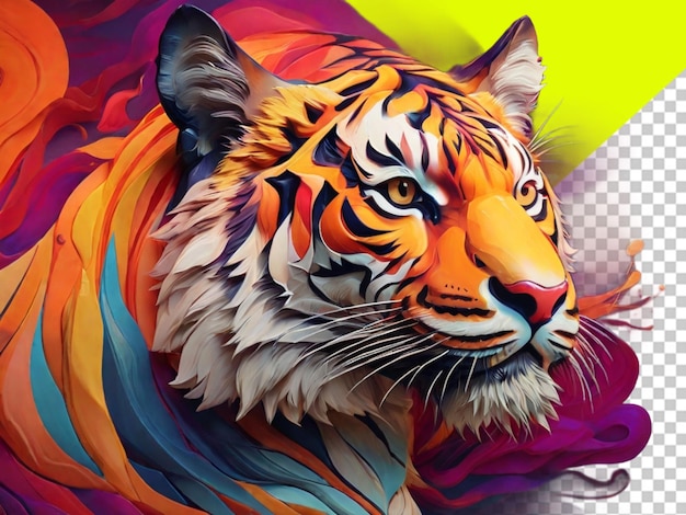 PSD of a tiger on transparent background