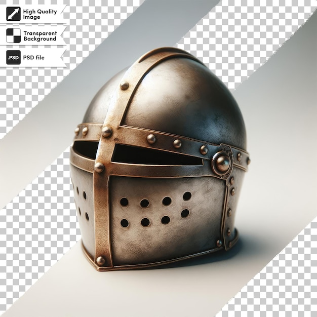 PSD tiny medieval helmet on transparent background