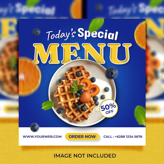 PSD Today039s Special Menu Food for Social Media Template