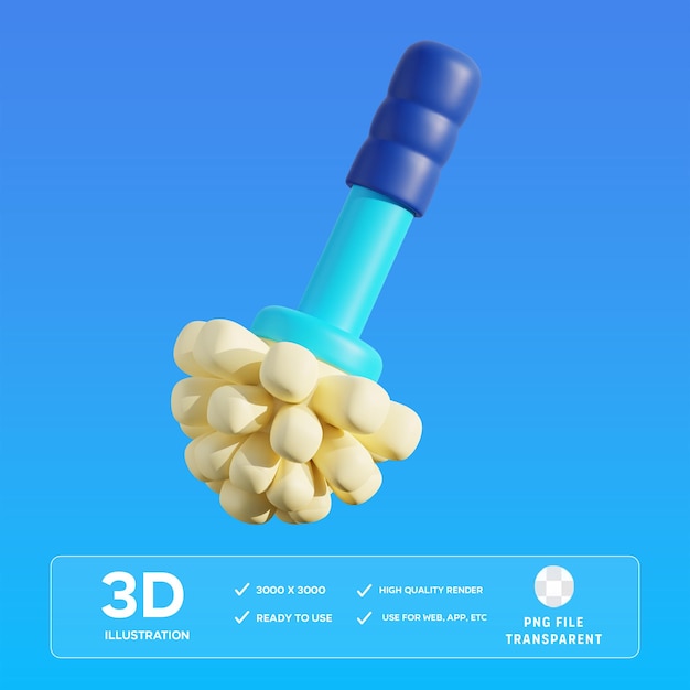 PSD psd toilet brush 3d illustration