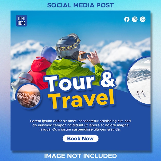 PSD tour travel social media post template