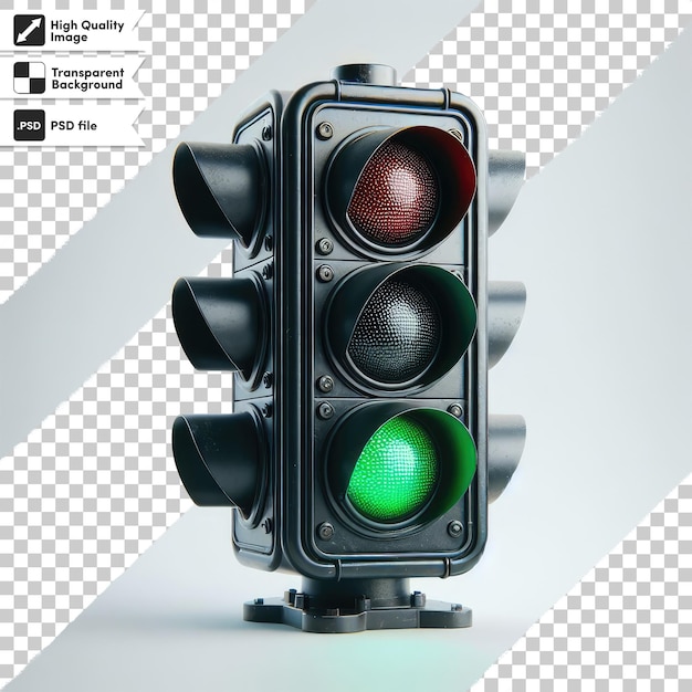 PSD traffic light on transparent background with editable mask layer