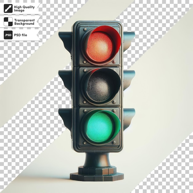 PSD traffic light on transparent background with editable mask layer