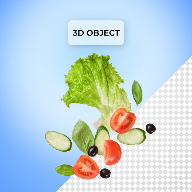 PSD Transparent Background with Salad Vegetable