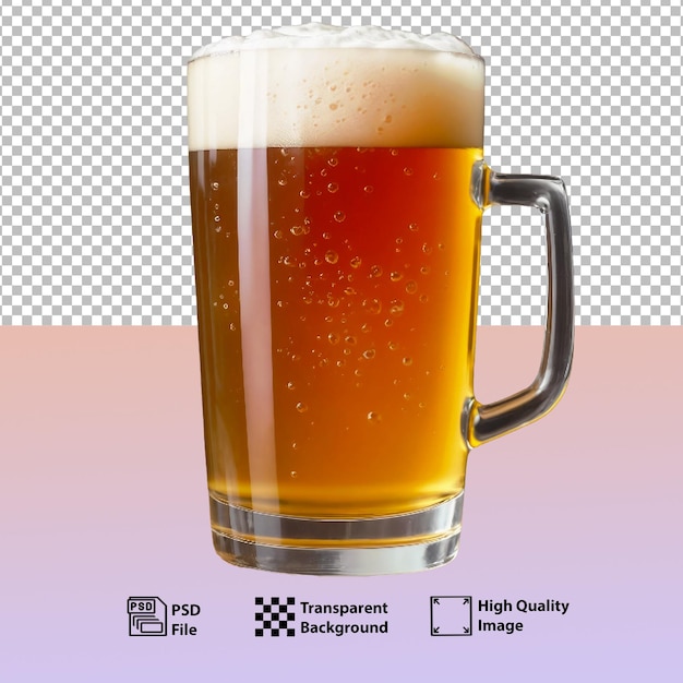 PSD transparent mug of beer with condensation droplets on the outside Generative AI