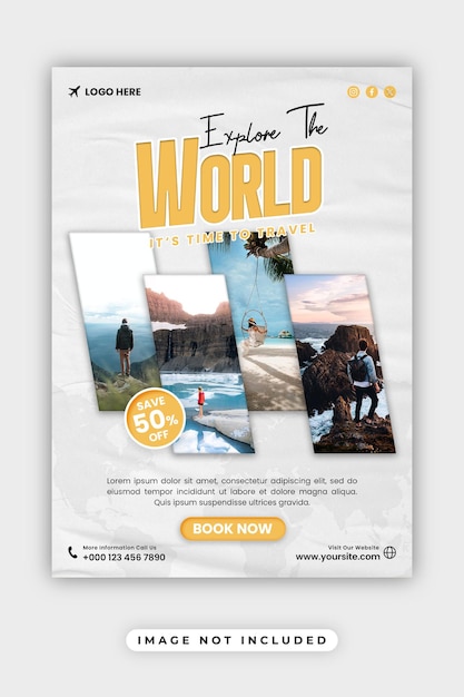 PSD travel agency or business flyer template