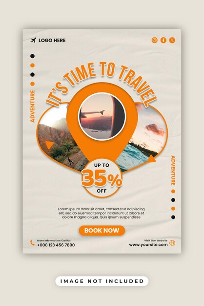 PSD psd travel agency or business flyer template