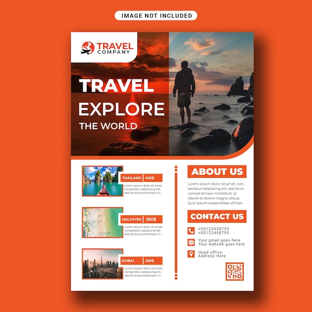 PSD travel tour flyer template